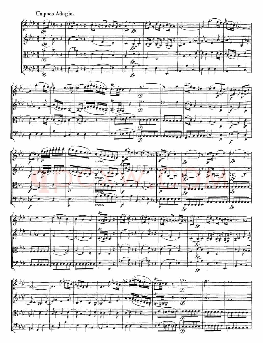 Mozart《Quartet No.7 in Eb Major,K.160》（总谱）