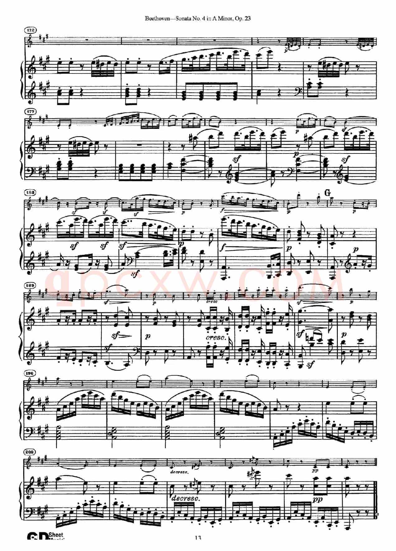 A小调第四小提琴奏鸣曲（Sonata No.4 in A Minor Op.23）（小提琴+钢琴伴奏）
