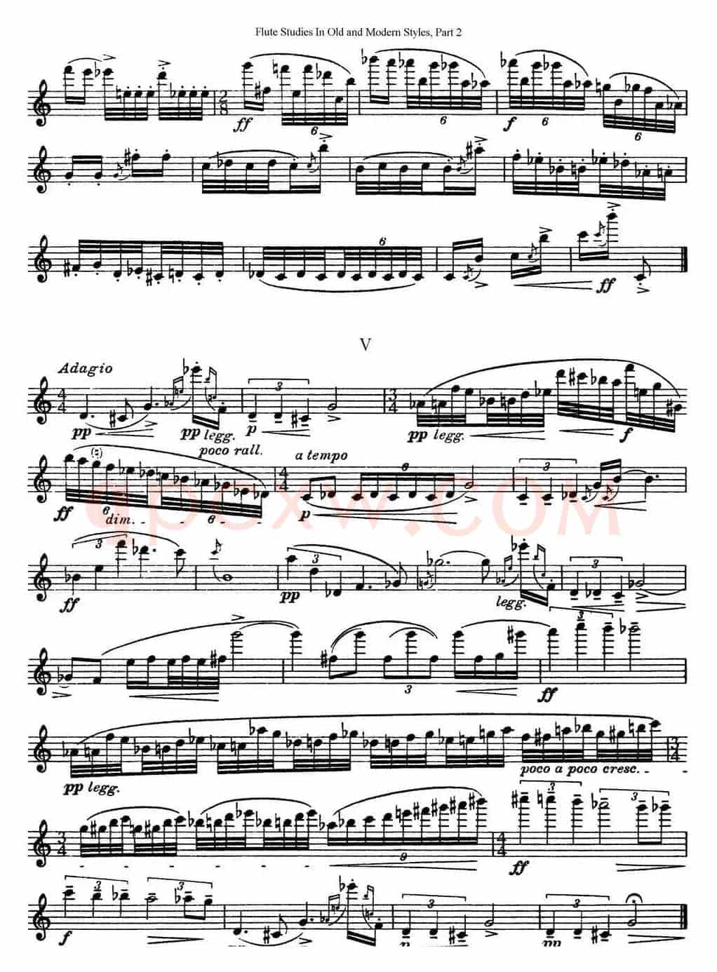 斯勒新老风格长笛练习重奏曲（第二部分）（NO.37）