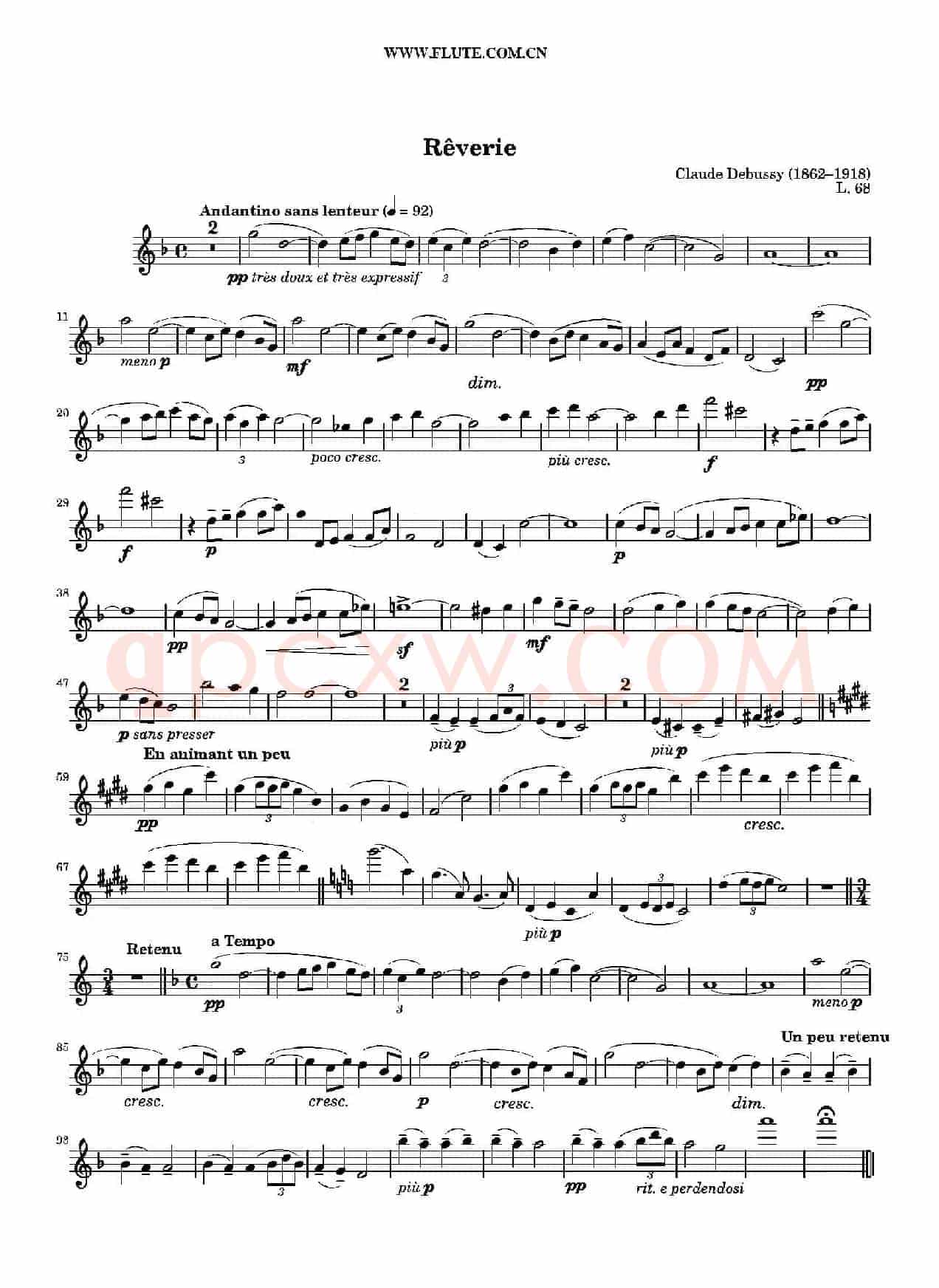 Debussy Reverie（德彪西 幻想曲 ）