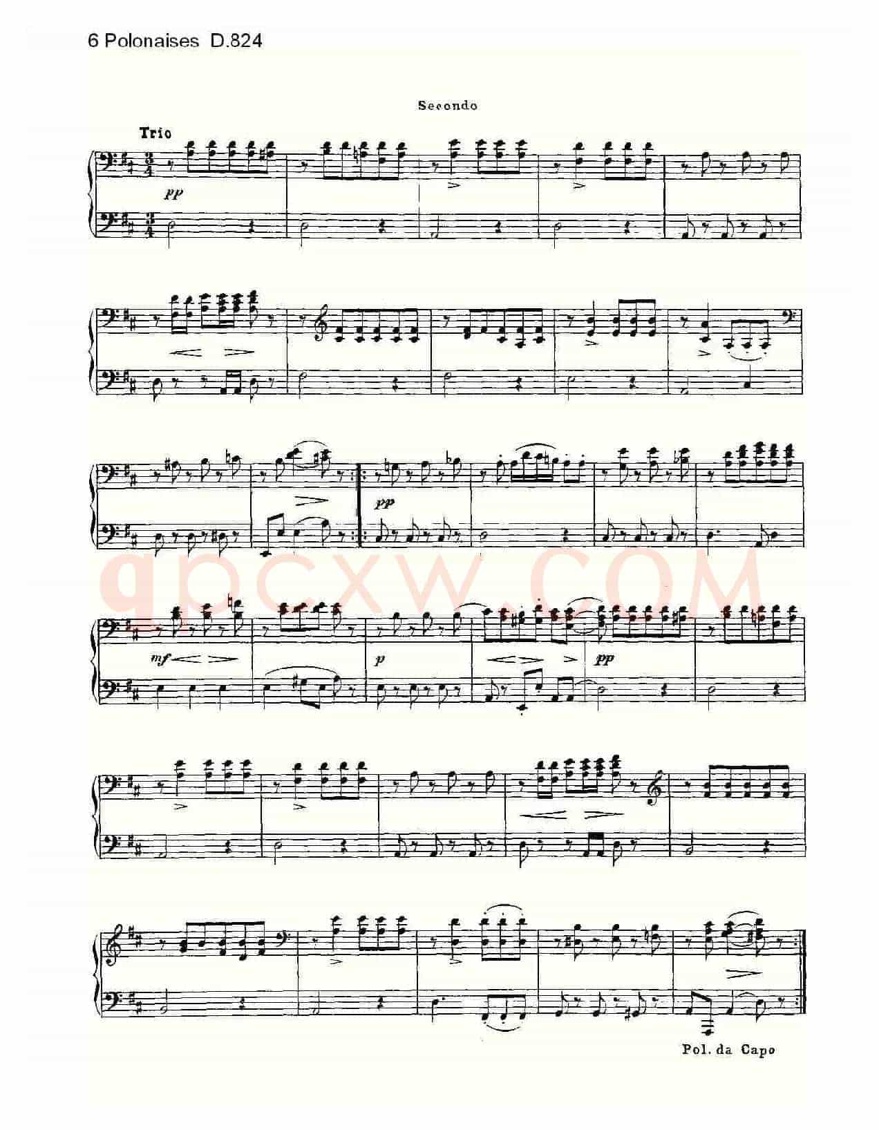 6 Polonaises D.824（6波罗乃兹舞曲 D.824）