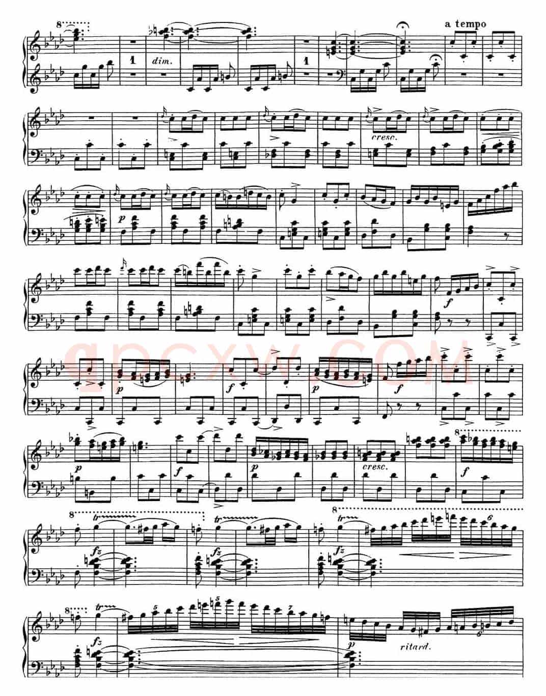 舒伯特降f小调即兴曲D.935，Op.142（NO.4）