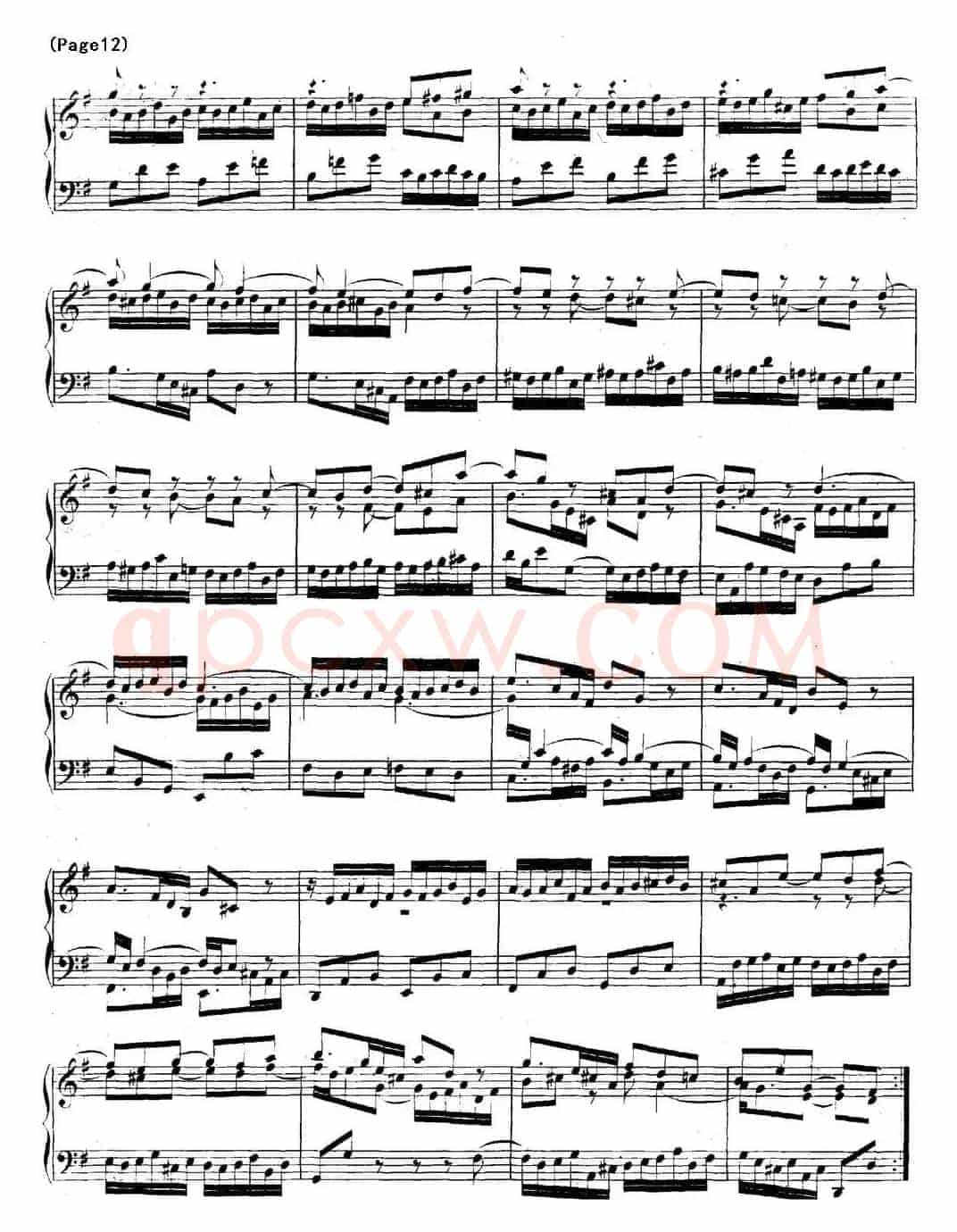 帕蒂塔6首德国组曲（No.5 G大调 巴赫 Partita G Major BWV 829）
