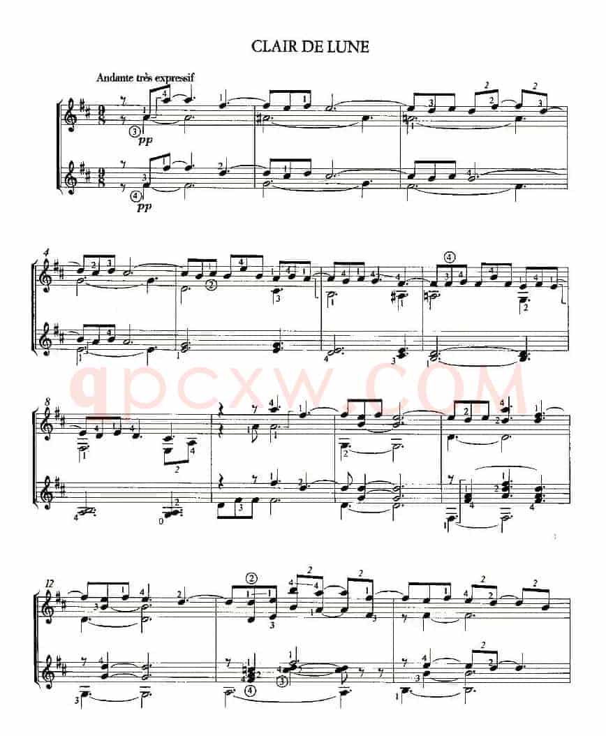CLAIR DE LUNE（双吉他）