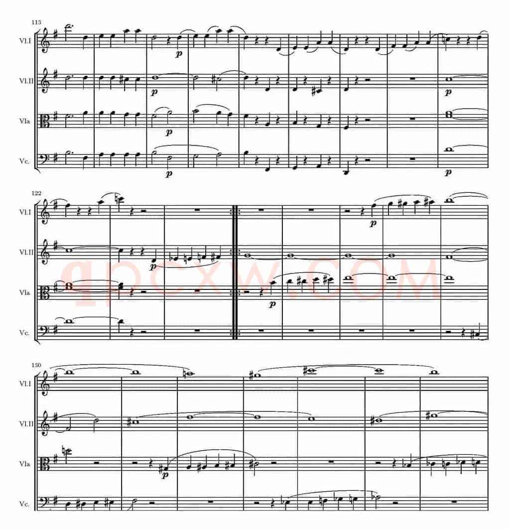 String Quartet KV.387（G大调弦乐四重奏）