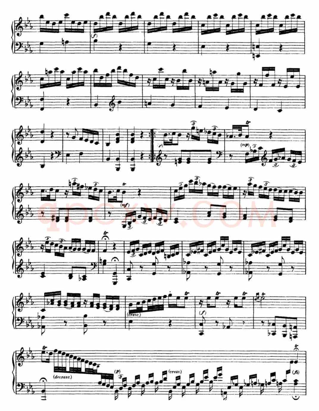 海顿 钢琴奏鸣曲 Hob XVI 16 Divertimento Eb major