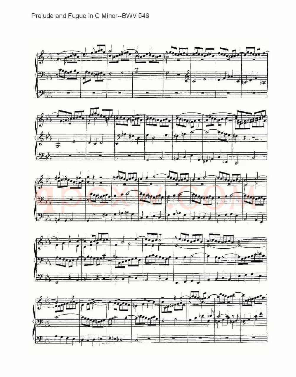 Prelude and Fugue in C Minor--BWV 546 (管风琴谱)
