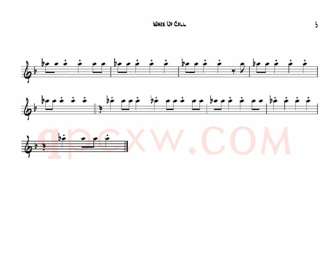 Wake Up Call（次中音萨克斯）