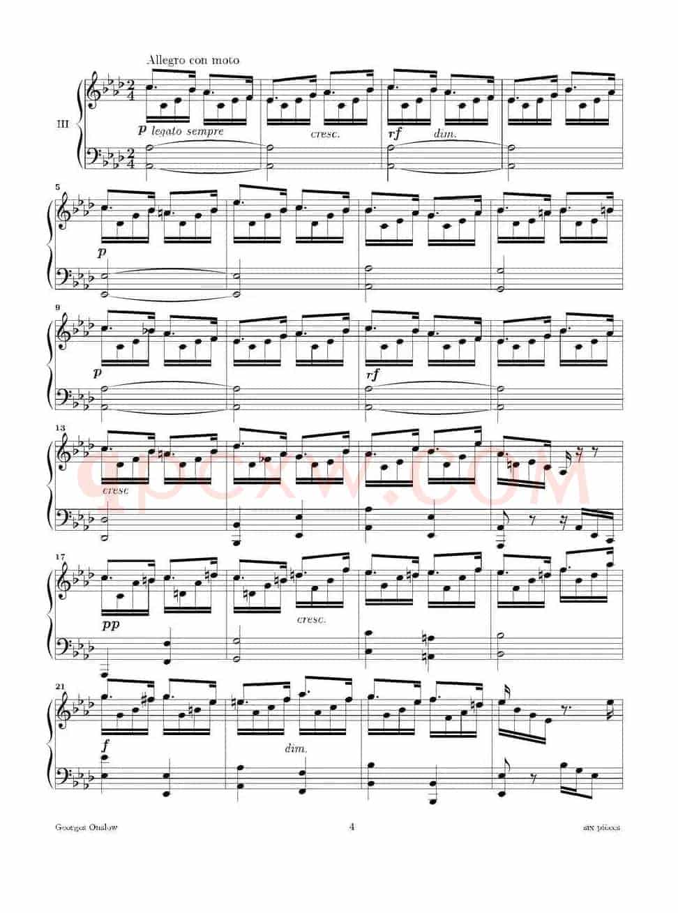 Six Pieces（6首钢琴小品·Ⅲ）