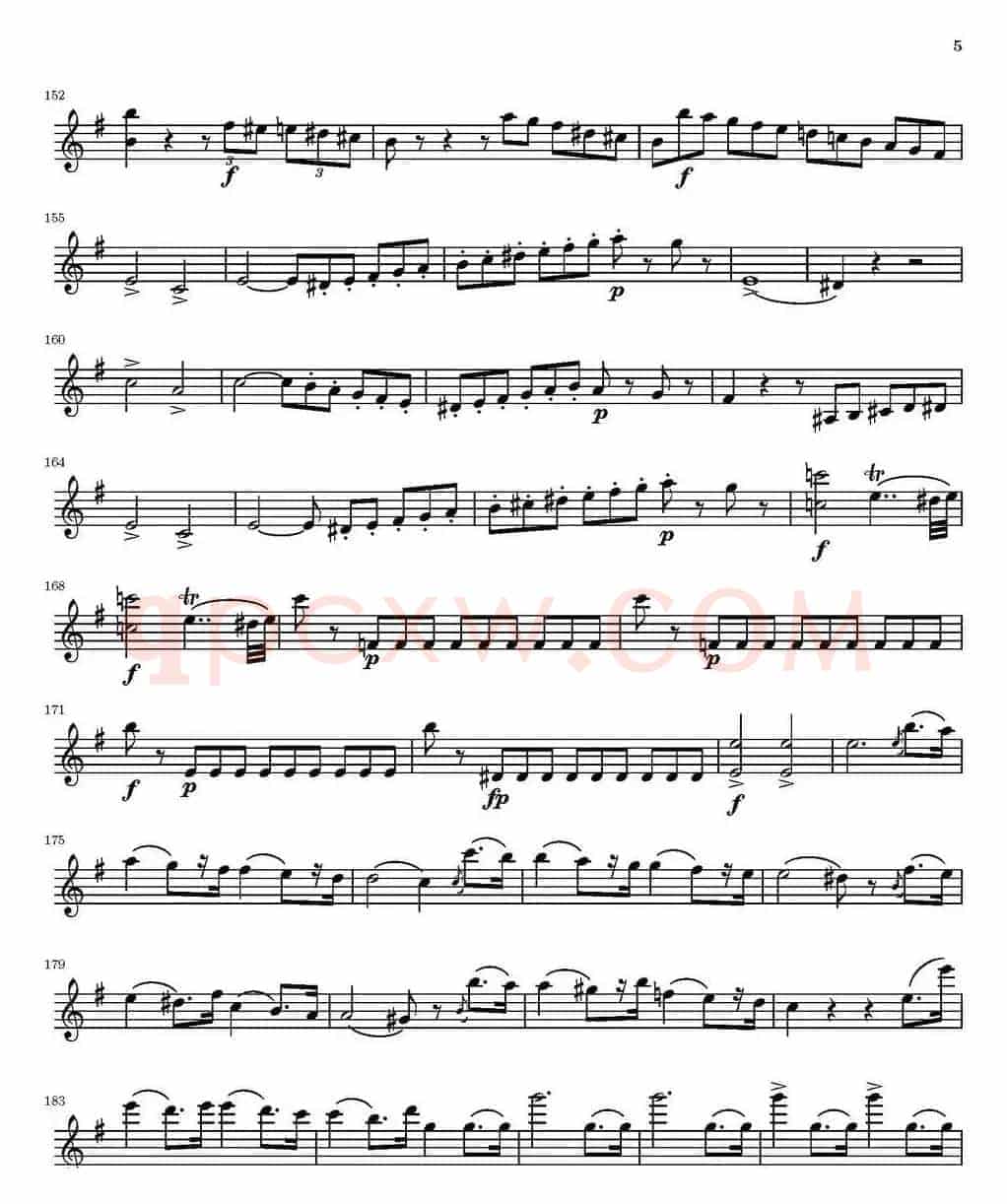 String Quartet nr.18 in E minor（E小调弦乐四重奏）（第一小提琴分谱）