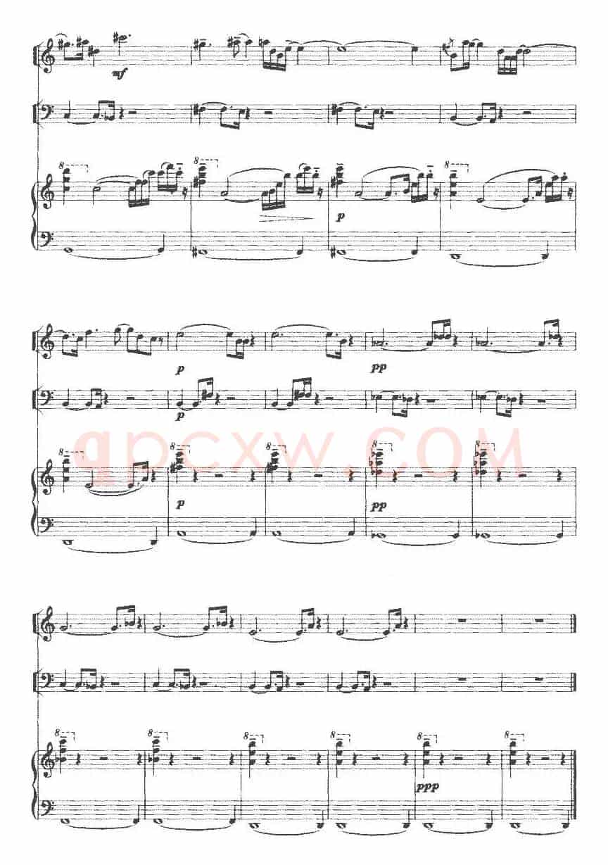 钢琴三重奏（陈铭志作曲版、小提琴+大提琴+钢琴）