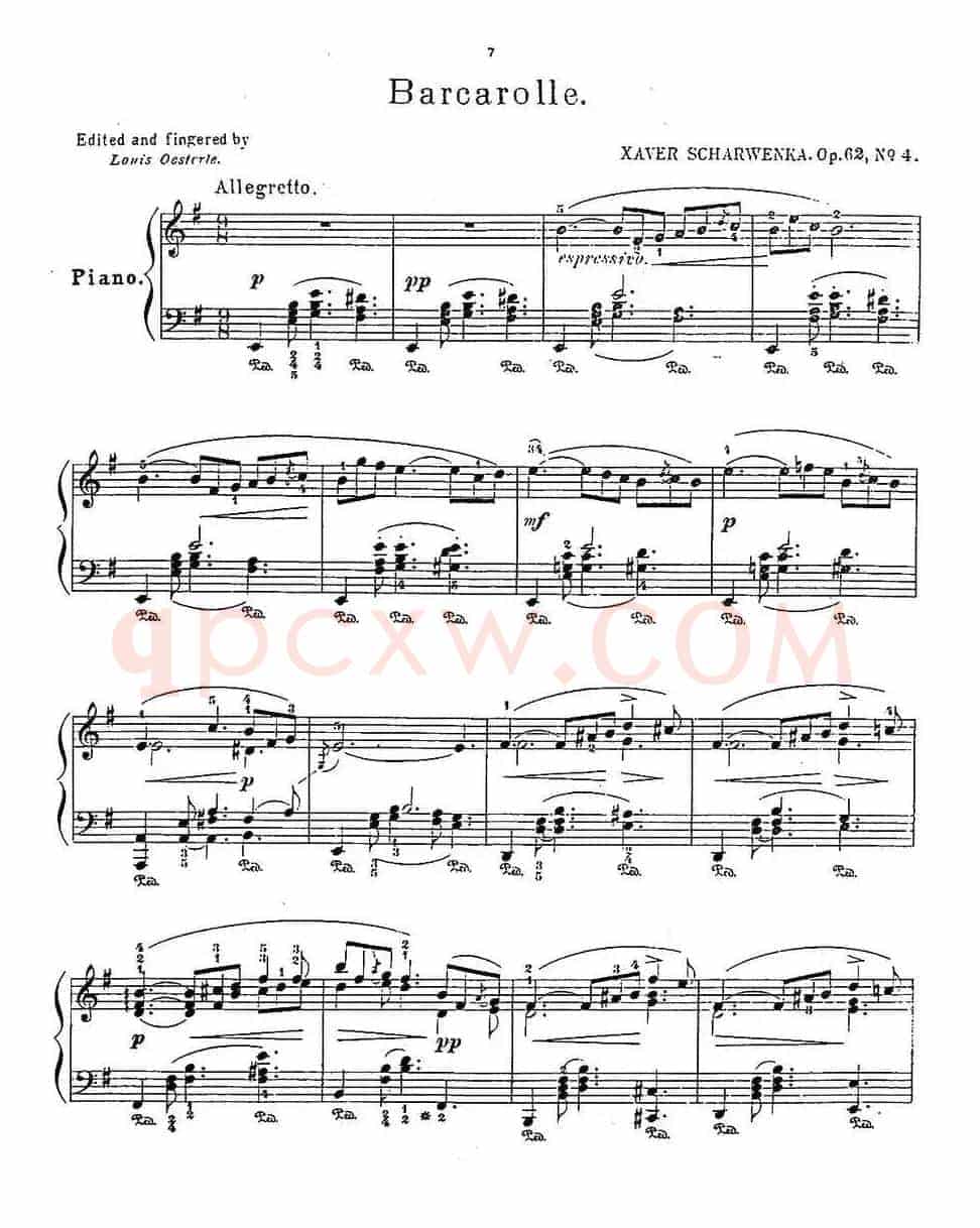 Album f the Young Op·62(4· 船歌 Barcarolle,e小调)