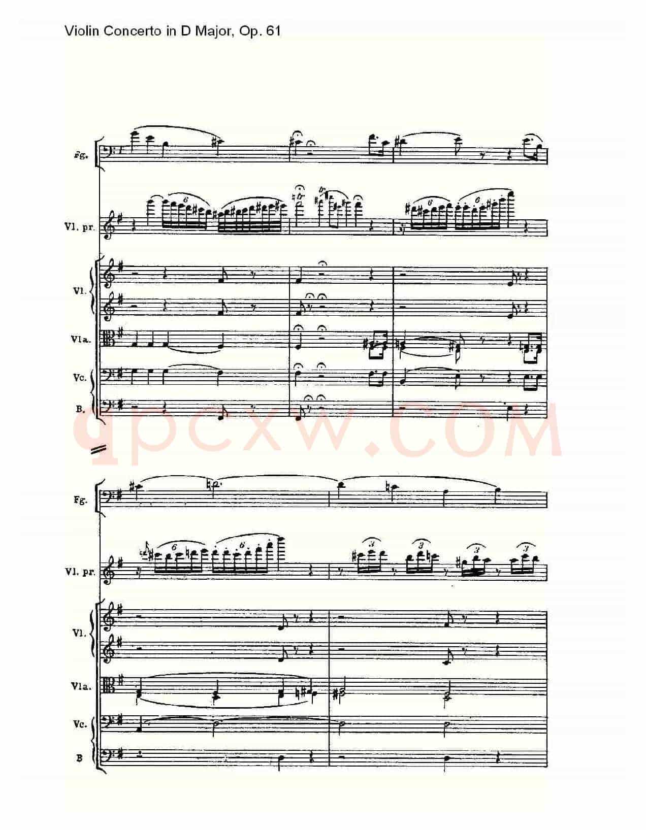 D大调小提琴协奏曲 Op.61 第二乐章