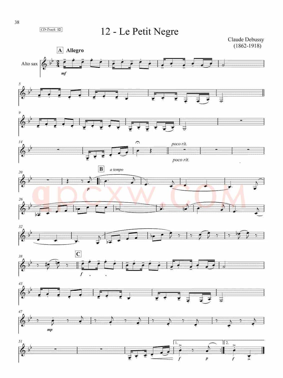 古典SAX12首（中音萨克斯分谱）