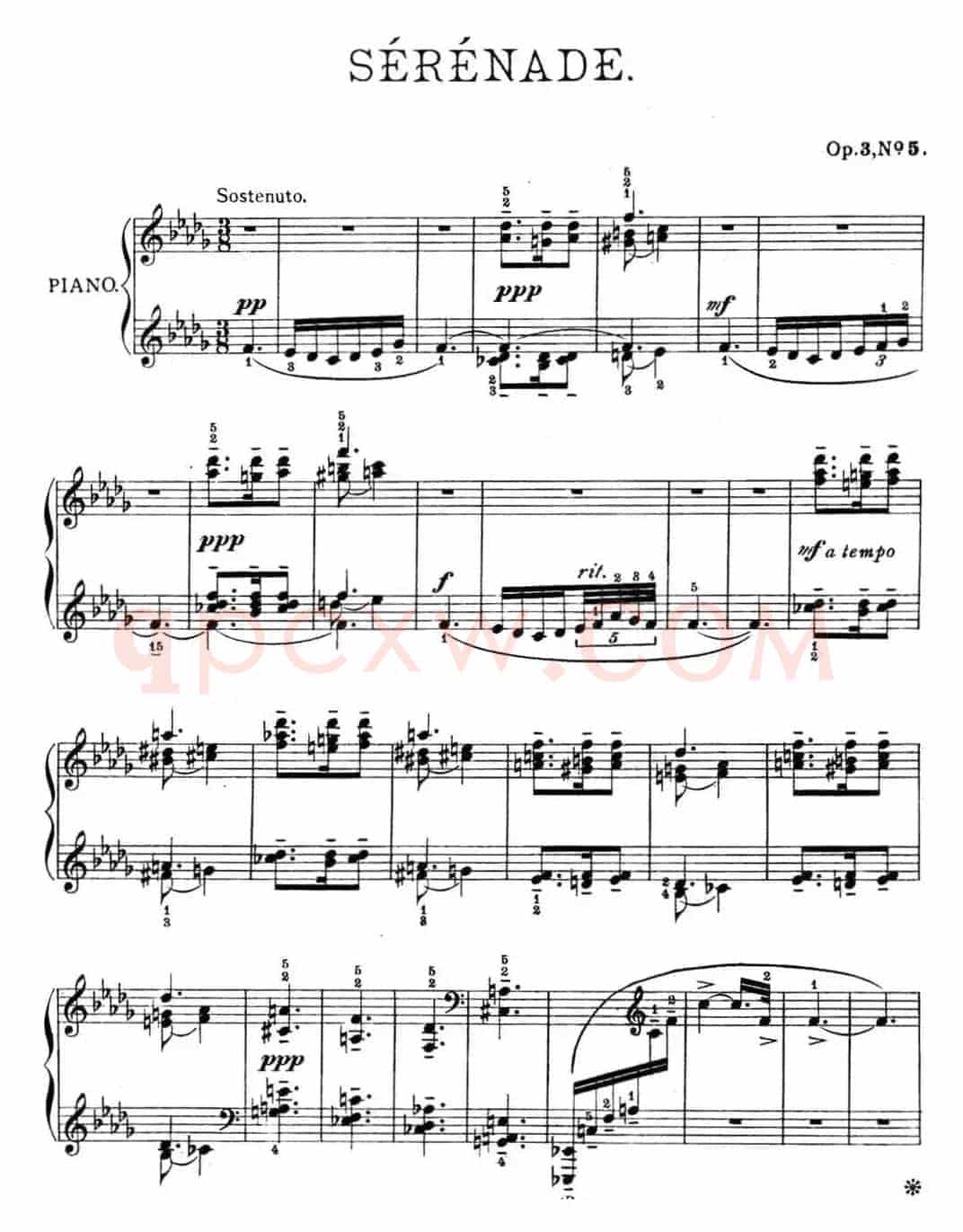 拉赫玛尼诺夫 幻想小品集 Op.3 No.5 小夜曲 降b小调