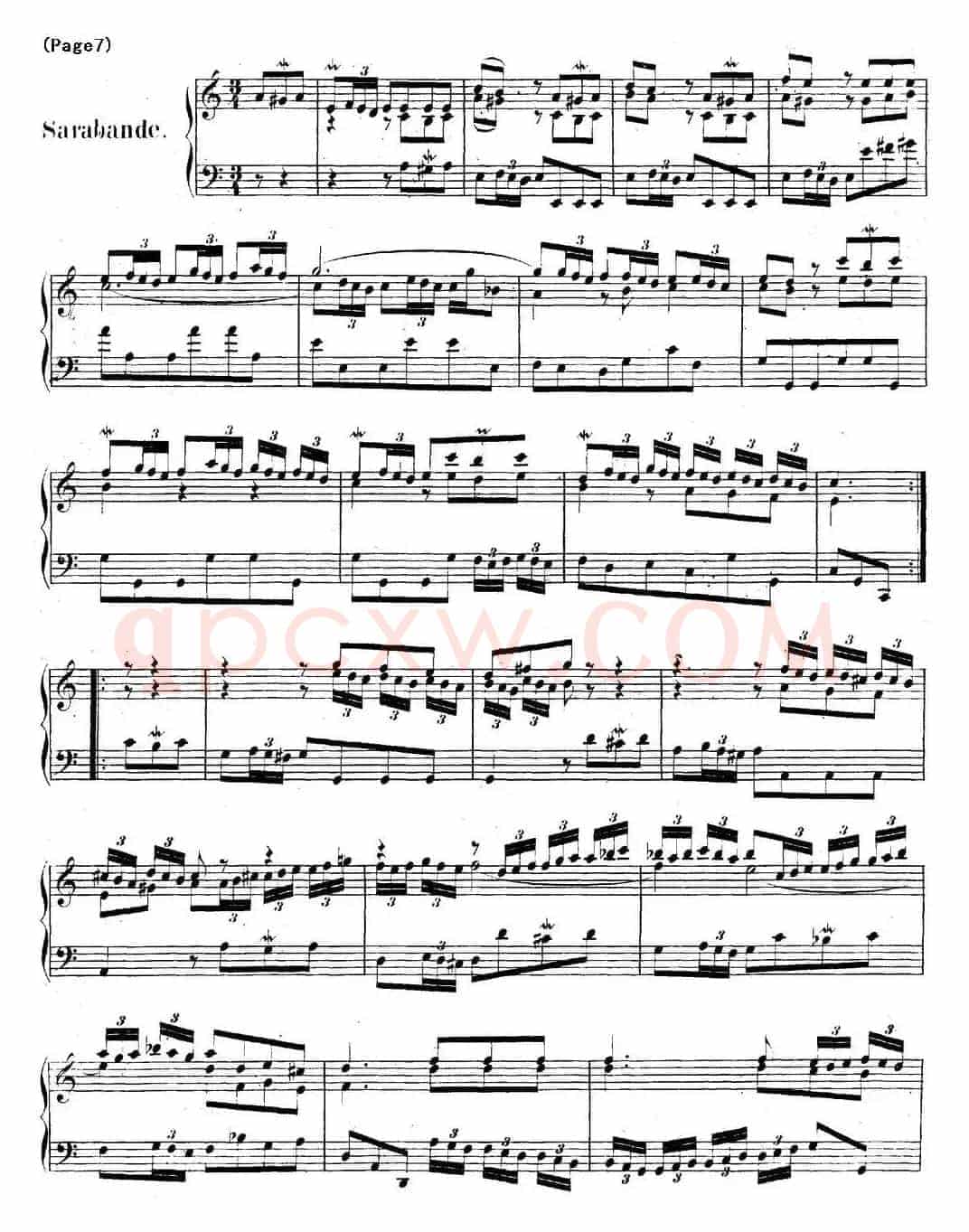 帕蒂塔6首德国组曲（No.3 a小调 巴赫 Partita a Minor BWV 827）