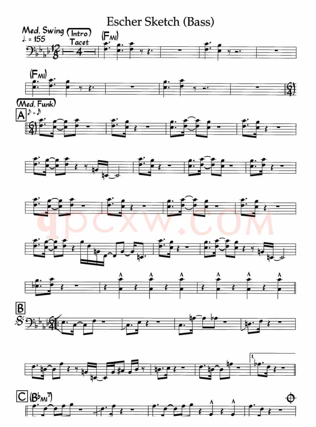 Escher Sketch(Bass)（爵士钢琴曲）