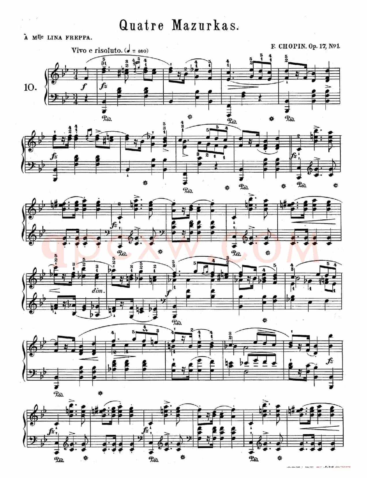 Quatre Mazurkas Op.17(4首玛祖卡舞曲·1)
