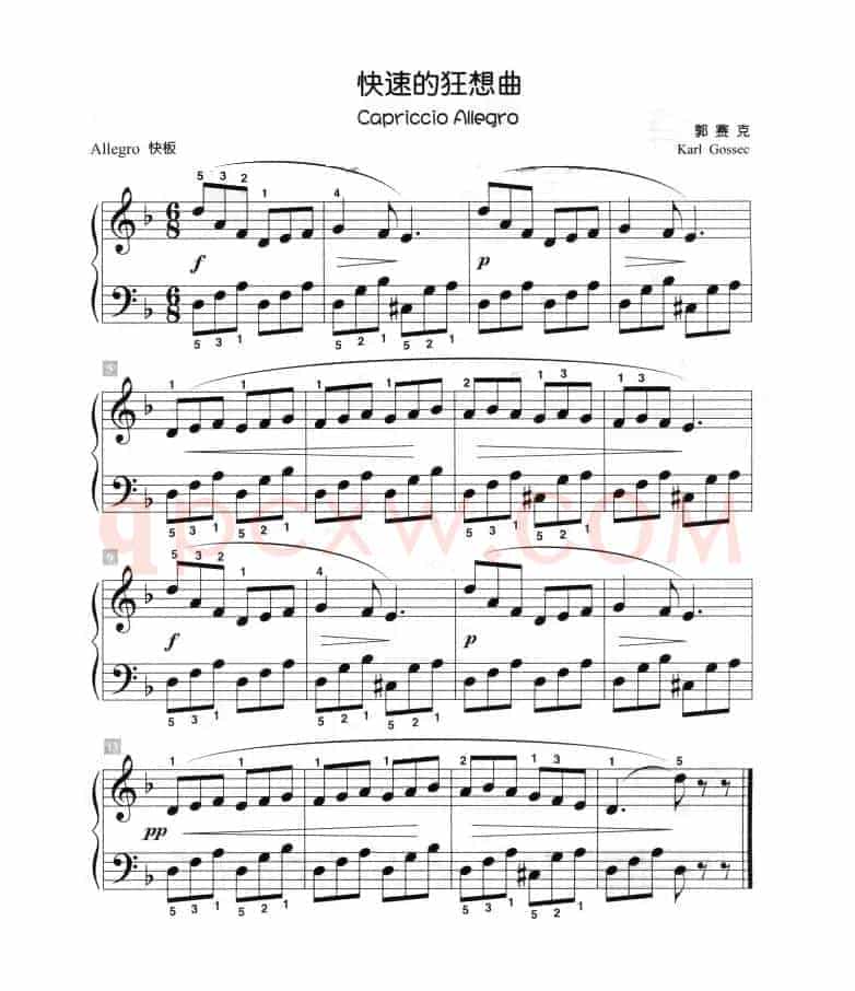 快速的狂想曲（儿童古典钢琴小品）