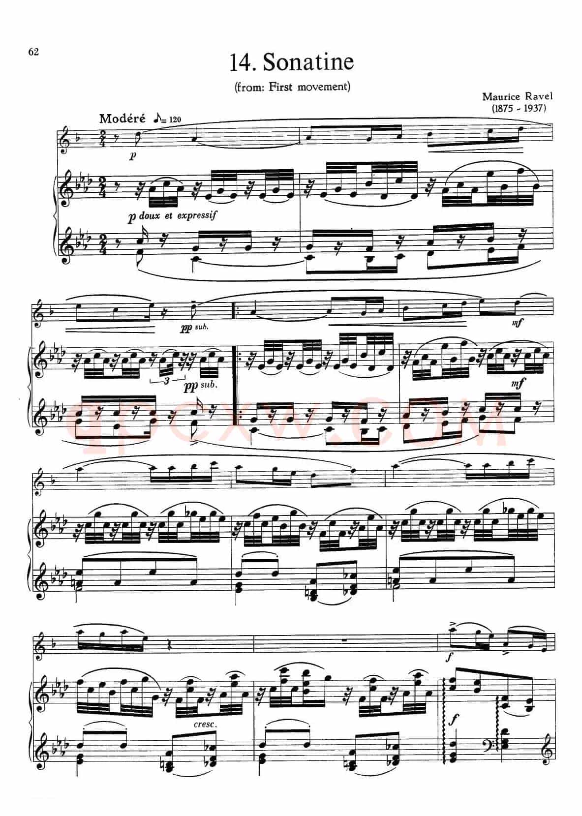 15首古典萨克斯独奏曲：14、sonatine（中音萨克斯+钢琴伴奏）