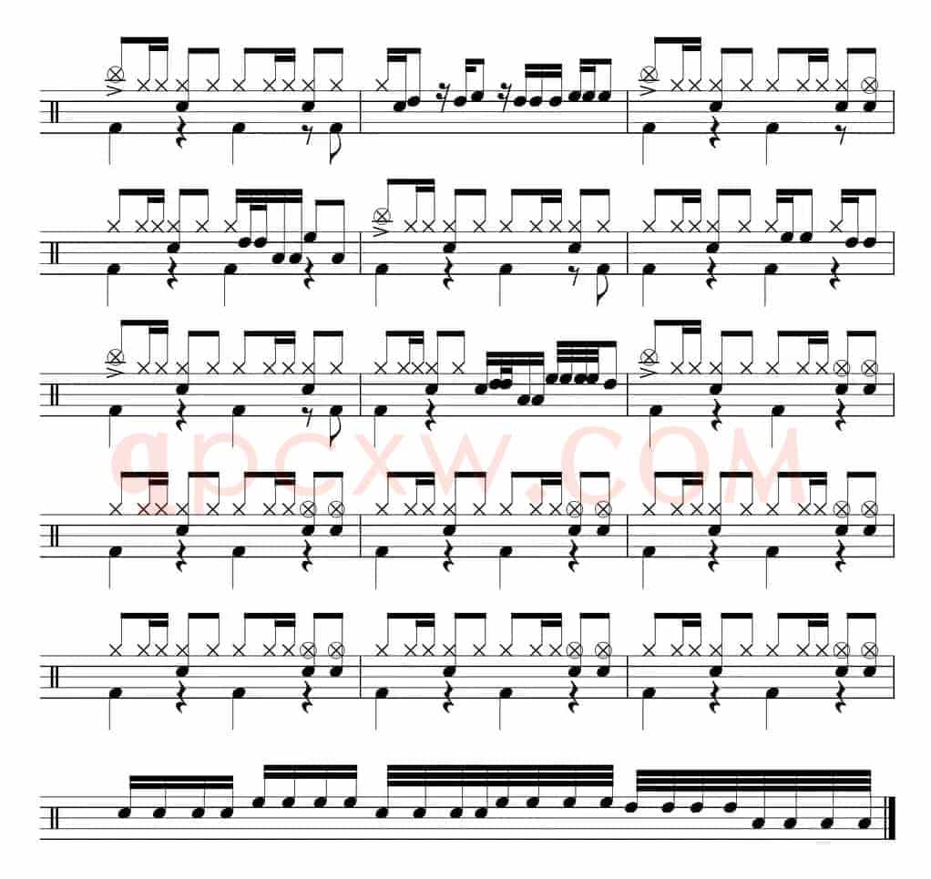 爵士鼓谱：Eagles - Hotel california