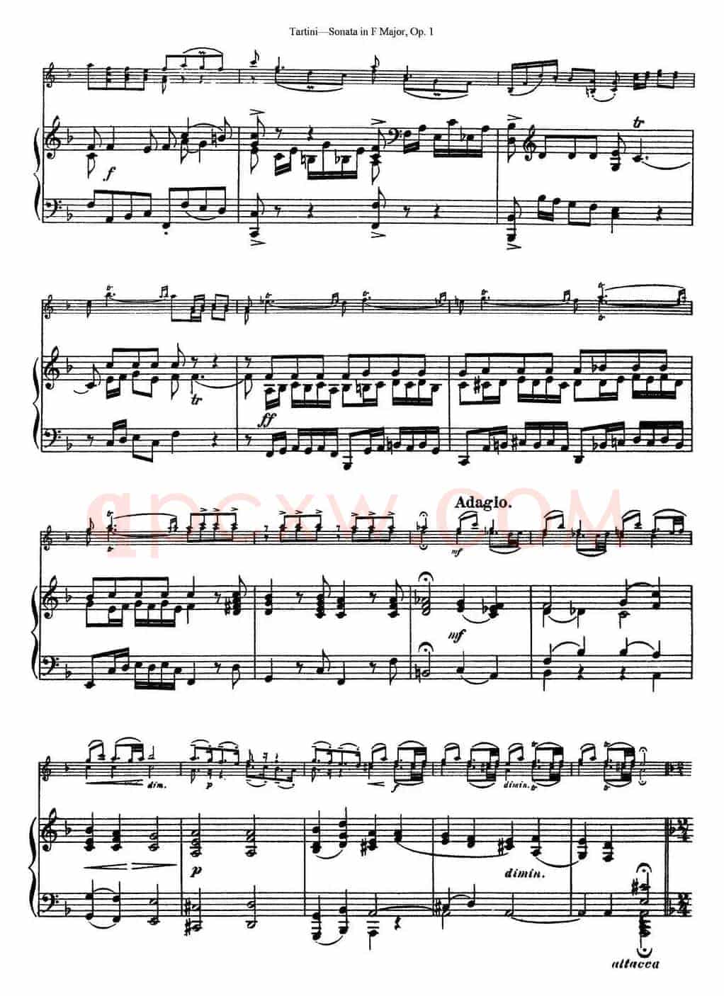 Violin Sonata in F Major Op.1（小提琴+钢琴伴奏）