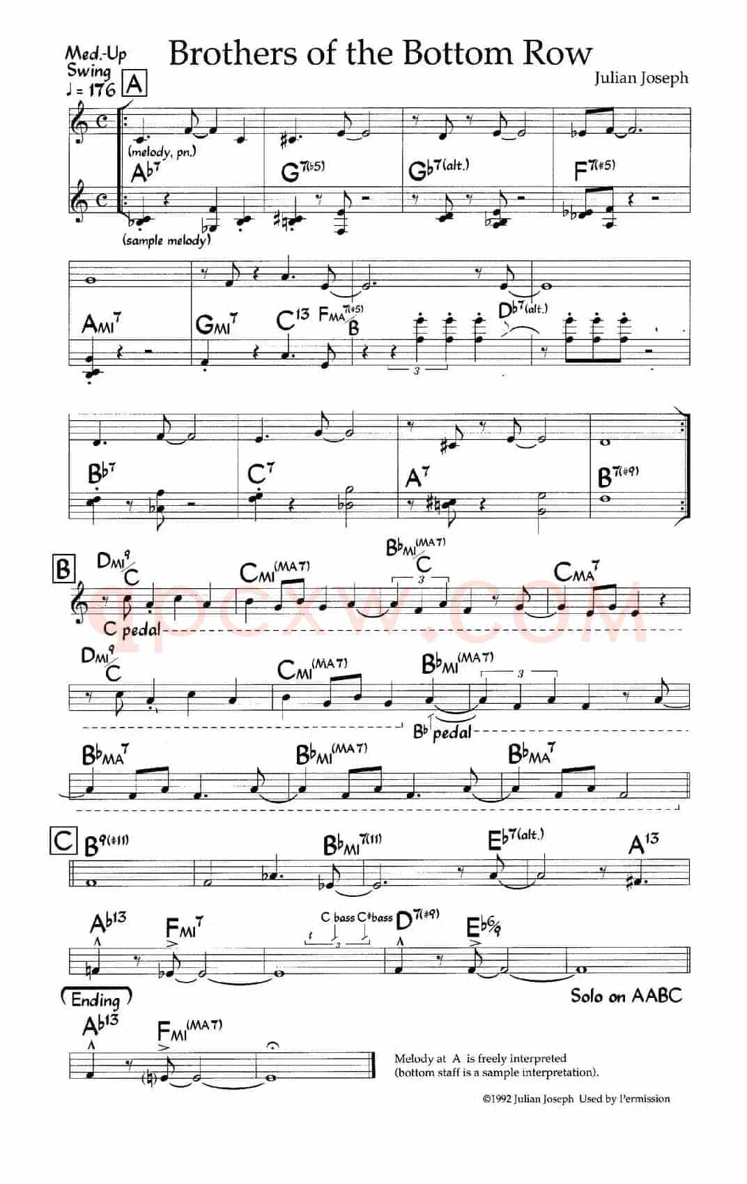 Brothers of the Bottom Row（爵士钢琴曲）