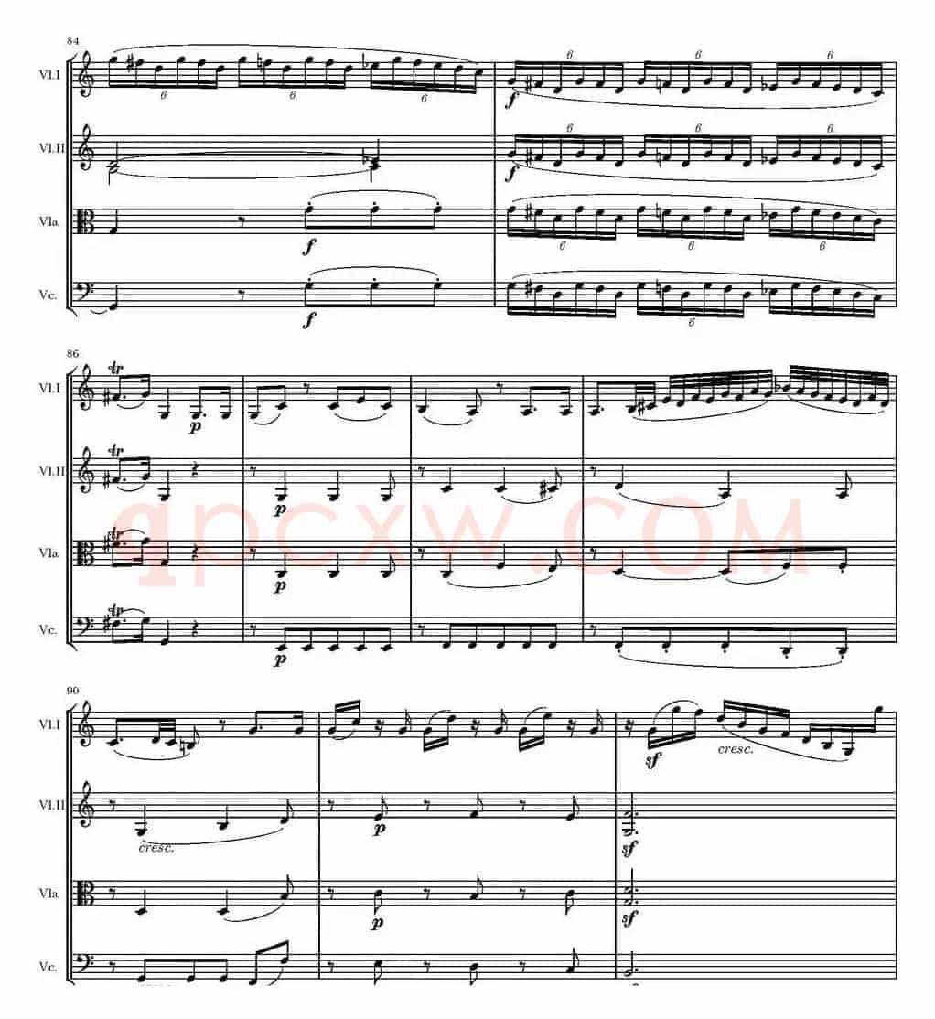 String Quartet KV.387（G大调弦乐四重奏）