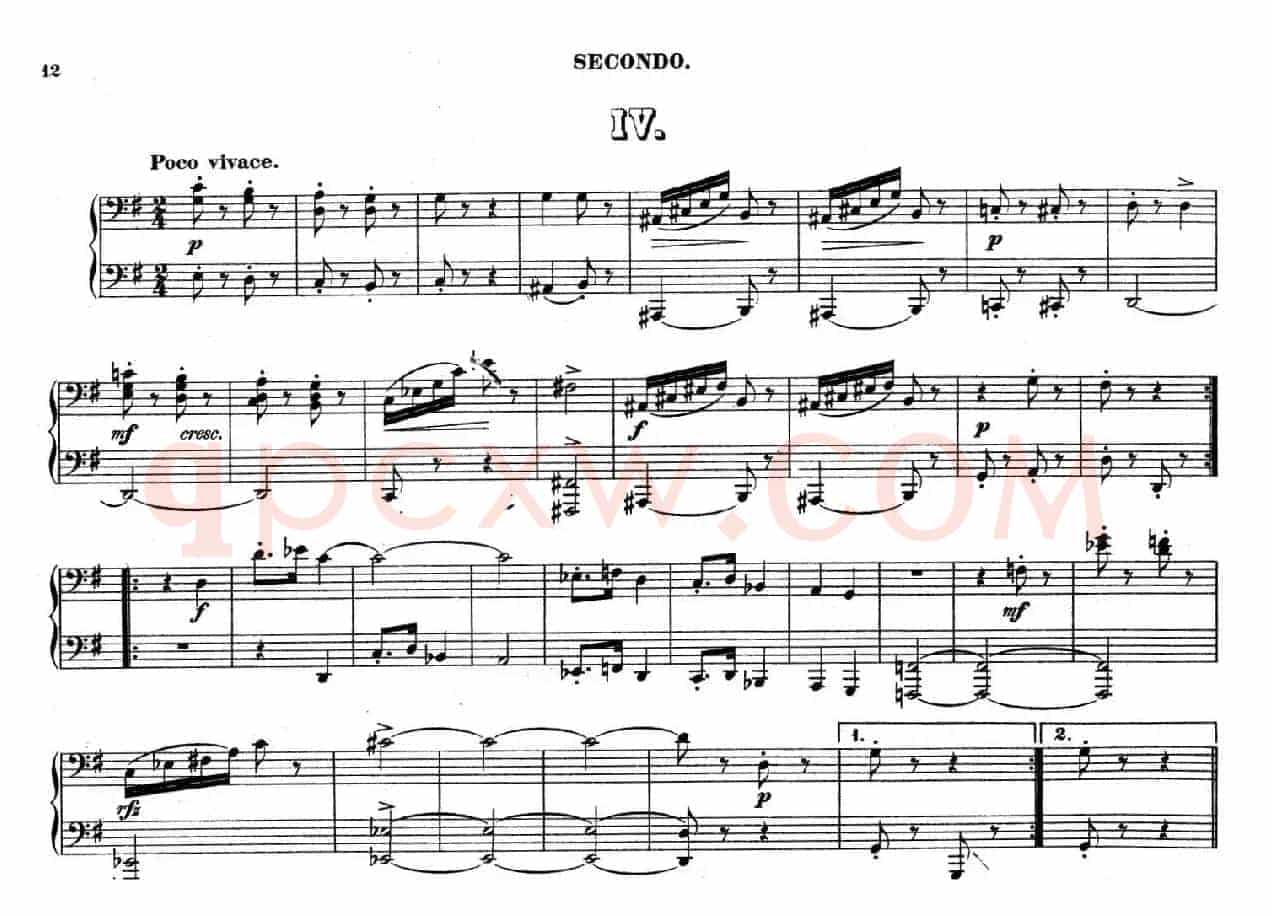 Zwolf Original-Compositionen fur Pianoforte zu 4 Handen Op.57(12首四手联弹小品·4)