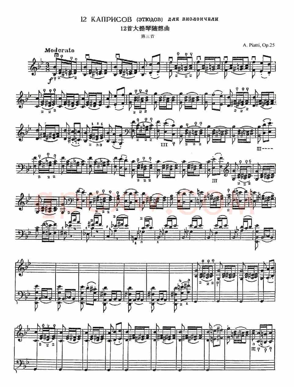 A. Piatti 12 Caprice Op.25（皮阿蒂 12首大提琴随想曲) 第三）