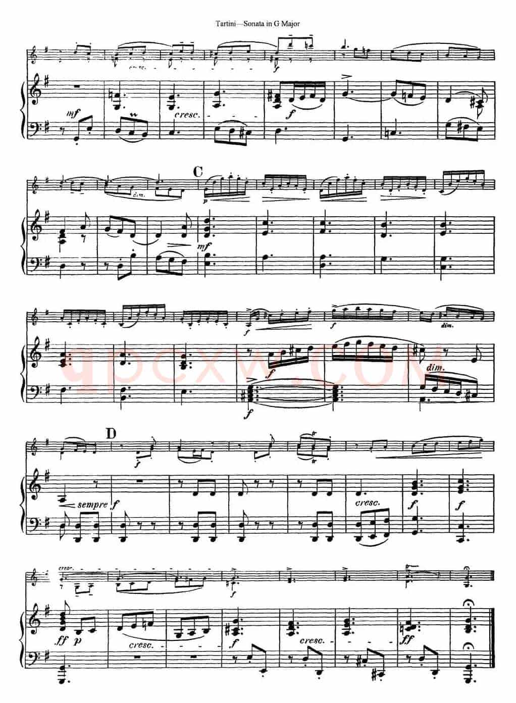 Violin Sonata in G Major（小提琴+钢琴伴奏）