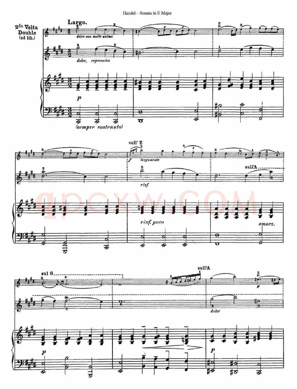 Violin Sonata No.6 in E major（小提琴+钢琴伴奏）