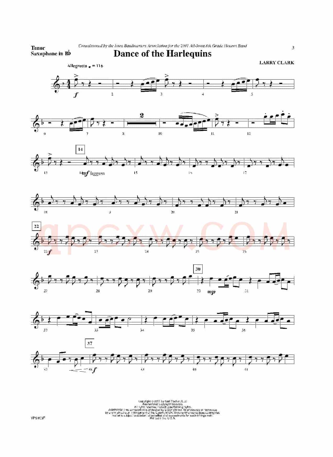 Dance of Harlequins（次中音萨克斯分谱）